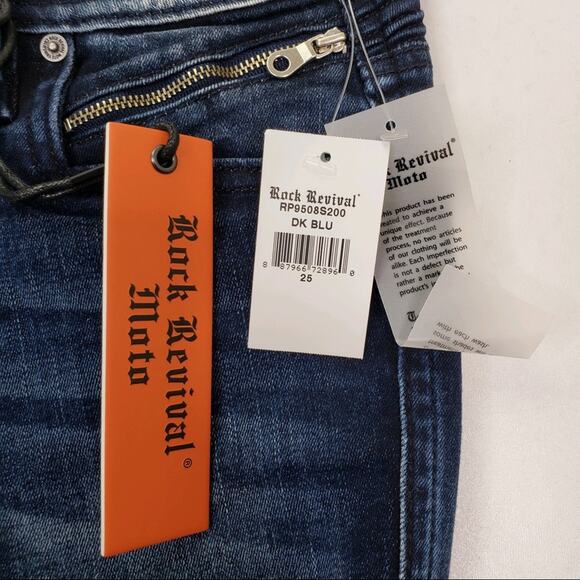 Rock Revival Moto Macyn Jeans Womens 25 NEW - Picture 9 of 9